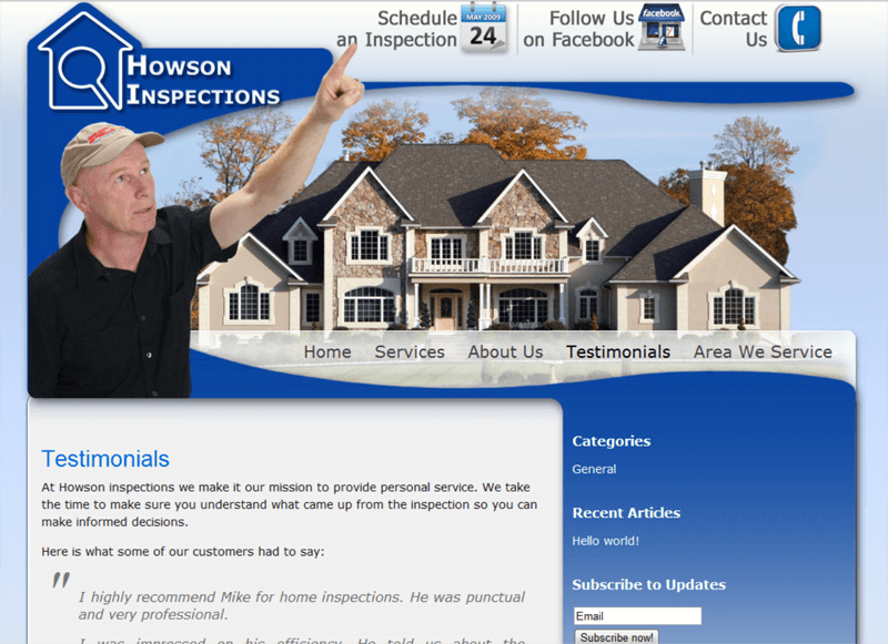 Home inspection website Live